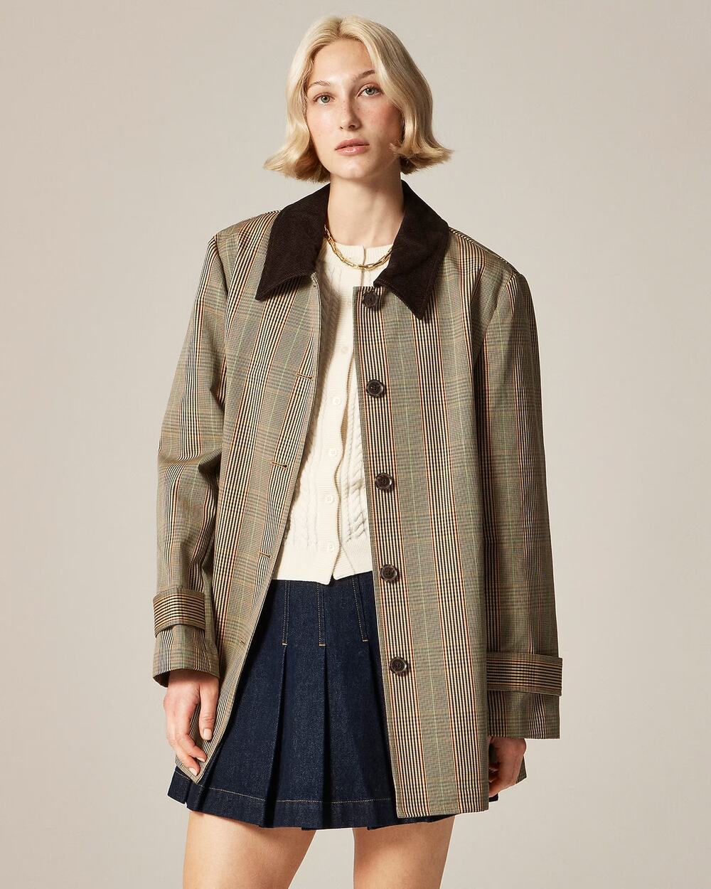 NWOT J Creww Women's Barn Jacket™ in Plaid Double-Faced Cotton S